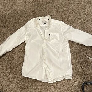 Barbour cotton tailored white long sleeve medium